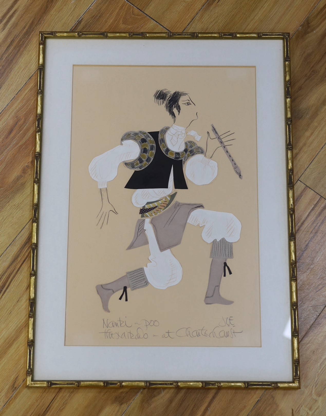 Joyce Conwy Evans, 'Nanki- poo, The Mikado at Charterhouse', conté crayon and collage, 48 x 32cm